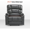 image:imageMCombo Dual Motor Power Lift Recliner Chair for Elderly Massage and Heat Lay Flat Zero Gravity Home Button USB Port Faux Leather 7680 Cream White LargeDark Grey