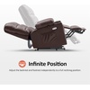 image:imageMCombo Dual Motor Power Lift Recliner Chair for Elderly Massage and Heat Lay Flat Zero Gravity Home Button USB Port Faux Leather 7680 Cream White LargeLight Brown