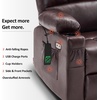 image:imageMCombo Dual Motor Power Lift Recliner Chair for Elderly Massage and Heat Lay Flat Zero Gravity Home Button USB Port Faux Leather 7680 Cream White LargeDark Brown