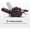 image:imageMCombo Dual Motor Power Lift Recliner Chair for Elderly Massage and Heat Lay Flat Zero Gravity Home Button USB Port Faux Leather 7680 Cream White LargeDark Brown