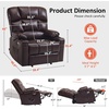 image:imageMCombo Dual Motor Power Lift Recliner Chair for Elderly Massage and Heat Lay Flat Zero Gravity Home Button USB Port Faux Leather 7680 Cream White LargeDark Brown