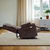 image:imageMCombo Dual Motor Power Lift Recliner Chair for Elderly Massage and Heat Lay Flat Zero Gravity Home Button USB Port Faux Leather 7680 Cream White LargeLight Brown