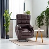 image:imageMCombo Dual Motor Power Lift Recliner Chair for Elderly Massage and Heat Lay Flat Zero Gravity Home Button USB Port Faux Leather 7680 Cream White LargeDark Brown