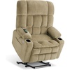 image:imageMCombo Oversized Dual Motor Power Lift Recliner Chair for Elderly R7891  Heat and Massage Zero Gravity Lift Chair Infinite Position Lay Flat USB Ports Big amp Tall Fabric LargeWide BurgundyBeige