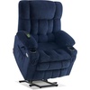 image:imageMCombo Oversized Dual Motor Power Lift Recliner Chair for Elderly R7891  Heat and Massage Zero Gravity Lift Chair Infinite Position Lay Flat USB Ports Big amp Tall Fabric LargeWide BurgundyNavy Blue