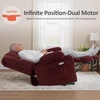 image:imageMCombo Oversized Dual Motor Power Lift Recliner Chair for Elderly R7891  Heat and Massage Zero Gravity Lift Chair Infinite Position Lay Flat USB Ports Big amp Tall Fabric LargeWide BurgundyBurgundy