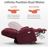 image:imageMCombo Oversized Dual Motor Power Lift Recliner Chair for Elderly R7891  Heat and Massage Zero Gravity Lift Chair Infinite Position Lay Flat USB Ports Big amp Tall Fabric LargeWide BurgundyBurgundy
