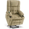image:imageMCombo Oversized Dual Motor Power Lift Recliner Chair for Elderly R7891  Heat and Massage Zero Gravity Lift Chair Infinite Position Lay Flat USB Ports Big amp Tall Fabric LargeWide BurgundyBeige