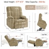 image:imageMCombo Oversized Dual Motor Power Lift Recliner Chair for Elderly R7891  Heat and Massage Zero Gravity Lift Chair Infinite Position Lay Flat USB Ports Big amp Tall Fabric LargeWide BurgundyBeige