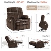 image:imageMCombo Oversized Dual Motor Power Lift Recliner Chair for Elderly R7891  Heat and Massage Zero Gravity Lift Chair Infinite Position Lay Flat USB Ports Big amp Tall Fabric LargeWide BurgundyCoffee
