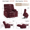 image:imageMCombo Oversized Dual Motor Power Lift Recliner Chair for Elderly R7891  Heat and Massage Zero Gravity Lift Chair Infinite Position Lay Flat USB Ports Big amp Tall Fabric LargeWide BurgundyBurgundy