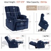 image:imageMCombo Oversized Dual Motor Power Lift Recliner Chair for Elderly R7891  Heat and Massage Zero Gravity Lift Chair Infinite Position Lay Flat USB Ports Big amp Tall Fabric LargeWide BurgundyNavy Blue