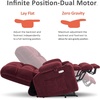 image:imageMCombo Oversized Dual Motor Power Lift Recliner Chair for Elderly R7891  Heat and Massage Zero Gravity Lift Chair Infinite Position Lay Flat USB Ports Big amp Tall Fabric LargeWide BurgundyBurgundy