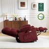 image:imageMCombo Oversized Dual Motor Power Lift Recliner Chair for Elderly R7891  Heat and Massage Zero Gravity Lift Chair Infinite Position Lay Flat USB Ports Big amp Tall Fabric LargeWide BurgundyBurgundy