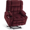 image:imageMCombo Oversized Dual Motor Power Lift Recliner Chair for Elderly R7891  Heat and Massage Zero Gravity Lift Chair Infinite Position Lay Flat USB Ports Big amp Tall Fabric LargeWide BurgundyBurgundy