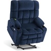 image:imageMCombo Oversized Dual Motor Power Lift Recliner Chair for Elderly R7891  Heat and Massage Zero Gravity Lift Chair Infinite Position Lay Flat USB Ports Big amp Tall Fabric LargeWide BurgundyNavy Blue