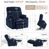 image:imageMCombo Oversized Dual Motor Power Lift Recliner Chair for Elderly R7891  Heat and Massage Zero Gravity Lift Chair Infinite Position Lay Flat USB Ports Big amp Tall Fabric LargeWide BurgundyNavy Blue