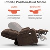 image:imageMCombo Oversized Dual Motor Power Lift Recliner Chair for Elderly R7891  Heat and Massage Zero Gravity Lift Chair Infinite Position Lay Flat USB Ports Big amp Tall Fabric LargeWide BurgundyCoffee