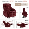 image:imageMCombo Oversized Dual Motor Power Lift Recliner Chair for Elderly R7891  Heat and Massage Zero Gravity Lift Chair Infinite Position Lay Flat USB Ports Big amp Tall Fabric LargeWide BurgundyBurgundy