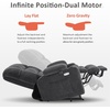 image:imageMCombo Oversized Dual Motor Power Lift Recliner Chair for Elderly R7891  Heat and Massage Zero Gravity Lift Chair Infinite Position Lay Flat USB Ports Big amp Tall Fabric LargeWide BurgundyDark Gray