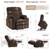 image:imageMCombo Oversized Dual Motor Power Lift Recliner Chair for Elderly R7891  Heat and Massage Zero Gravity Lift Chair Infinite Position Lay Flat USB Ports Big amp Tall Fabric LargeWide BurgundyCoffee