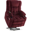 image:imageMCombo Oversized Dual Motor Power Lift Recliner Chair for Elderly R7891  Heat and Massage Zero Gravity Lift Chair Infinite Position Lay Flat USB Ports Big amp Tall Fabric LargeWide BurgundyBurgundy