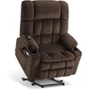 image:imageMCombo Oversized Dual Motor Power Lift Recliner Chair for Elderly R7891  Heat and Massage Zero Gravity Lift Chair Infinite Position Lay Flat USB Ports Big amp Tall Fabric LargeWide BurgundyCoffee