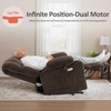 image:imageMCombo Oversized Dual Motor Power Lift Recliner Chair for Elderly R7891  Heat and Massage Zero Gravity Lift Chair Infinite Position Lay Flat USB Ports Big amp Tall Fabric LargeWide BurgundyCoffee