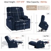 image:imageMCombo Oversized Dual Motor Power Lift Recliner Chair for Elderly R7891  Heat and Massage Zero Gravity Lift Chair Infinite Position Lay Flat USB Ports Big amp Tall Fabric LargeWide BurgundyNavy Blue