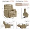 image:imageMCombo Oversized Dual Motor Power Lift Recliner Chair for Elderly R7891  Heat and Massage Zero Gravity Lift Chair Infinite Position Lay Flat USB Ports Big amp Tall Fabric LargeWide BurgundyBeige