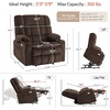 image:imageMCombo Oversized Dual Motor Power Lift Recliner Chair for Elderly R7891  Heat and Massage Zero Gravity Lift Chair Infinite Position Lay Flat USB Ports Big amp Tall Fabric LargeWide BurgundyCoffee