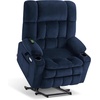 image:imageMCombo Oversized Dual Motor Power Lift Recliner Chair for Elderly R7891  Heat and Massage Zero Gravity Lift Chair Infinite Position Lay Flat USB Ports Big amp Tall Fabric LargeWide BurgundyNavy Blue