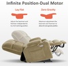 image:imageMCombo Oversized Dual Motor Power Lift Recliner Chair for Elderly R7891  Heat and Massage Zero Gravity Lift Chair Infinite Position Lay Flat USB Ports Big amp Tall Fabric LargeWide BurgundyBeige
