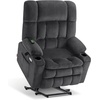 image:imageMCombo Oversized Dual Motor Power Lift Recliner Chair for Elderly R7891  Heat and Massage Zero Gravity Lift Chair Infinite Position Lay Flat USB Ports Big amp Tall Fabric LargeWide BurgundyDark Gray