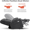 image:imageMCombo Oversized Dual Motor Power Lift Recliner Chair for Elderly R7891  Heat and Massage Zero Gravity Lift Chair Infinite Position Lay Flat USB Ports Big amp Tall Fabric LargeWide BurgundyDark Gray