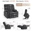 image:imageMCombo Oversized Dual Motor Power Lift Recliner Chair for Elderly R7891  Heat and Massage Zero Gravity Lift Chair Infinite Position Lay Flat USB Ports Big amp Tall Fabric LargeWide BurgundyDark Gray