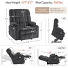 image:imageMCombo Oversized Dual Motor Power Lift Recliner Chair for Elderly R7891  Heat and Massage Zero Gravity Lift Chair Infinite Position Lay Flat USB Ports Big amp Tall Fabric LargeWide BurgundyDark Gray