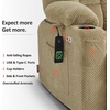 image:imageMCombo Oversized Dual Motor Power Lift Recliner Chair for Elderly R7891  Heat and Massage Zero Gravity Lift Chair Infinite Position Lay Flat USB Ports Big amp Tall Fabric LargeWide BurgundyBeige