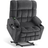 image:imageMCombo Oversized Dual Motor Power Lift Recliner Chair for Elderly R7891  Heat and Massage Zero Gravity Lift Chair Infinite Position Lay Flat USB Ports Big amp Tall Fabric LargeWide BurgundyDark Gray