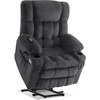 image:imageMCombo Oversized Dual Motor Power Lift Recliner Chair for Elderly R7891  Heat and Massage Zero Gravity Lift Chair Infinite Position Lay Flat USB Ports Big amp Tall Fabric LargeWide BurgundyDark Gray