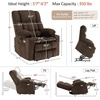 image:imageMCombo Oversized Dual Motor Power Lift Recliner Chair for Elderly R7891  Heat and Massage Zero Gravity Lift Chair Infinite Position Lay Flat USB Ports Big amp Tall Fabric LargeWide BurgundyCoffee