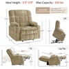 image:imageMCombo Oversized Dual Motor Power Lift Recliner Chair for Elderly R7891  Heat and Massage Zero Gravity Lift Chair Infinite Position Lay Flat USB Ports Big amp Tall Fabric LargeWide BurgundyBeige