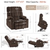image:imageMCombo Oversized Dual Motor Power Lift Recliner Chair for Elderly R7891  Heat and Massage Zero Gravity Lift Chair Infinite Position Lay Flat USB Ports Big amp Tall Fabric LargeWide BurgundyCoffee