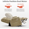 image:imageMCombo Oversized Dual Motor Power Lift Recliner Chair for Elderly R7891  Heat and Massage Zero Gravity Lift Chair Infinite Position Lay Flat USB Ports Big amp Tall Fabric LargeWide BurgundyBeige