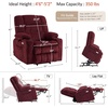 image:imageMCombo Oversized Dual Motor Power Lift Recliner Chair for Elderly R7891  Heat and Massage Zero Gravity Lift Chair Infinite Position Lay Flat USB Ports Big amp Tall Fabric LargeWide BurgundyBurgundy