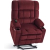image:imageMCombo Oversized Dual Motor Power Lift Recliner Chair for Elderly R7891  Heat and Massage Zero Gravity Lift Chair Infinite Position Lay Flat USB Ports Big amp Tall Fabric LargeWide BurgundyBurgundy