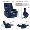 image:imageMCombo Oversized Dual Motor Power Lift Recliner Chair for Elderly R7891  Heat and Massage Zero Gravity Lift Chair Infinite Position Lay Flat USB Ports Big amp Tall Fabric LargeWide BurgundyNavy Blue