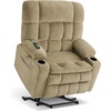 image:imageMCombo Oversized Dual Motor Power Lift Recliner Chair for Elderly R7891  Heat and Massage Zero Gravity Lift Chair Infinite Position Lay Flat USB Ports Big amp Tall Fabric LargeWide BurgundyBeige