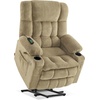 image:imageMCombo Oversized Dual Motor Power Lift Recliner Chair for Elderly R7891  Heat and Massage Zero Gravity Lift Chair Infinite Position Lay Flat USB Ports Big amp Tall Fabric LargeWide BurgundyBeige