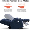 image:imageMCombo Oversized Dual Motor Power Lift Recliner Chair for Elderly R7891  Heat and Massage Zero Gravity Lift Chair Infinite Position Lay Flat USB Ports Big amp Tall Fabric LargeWide BurgundyNavy Blue